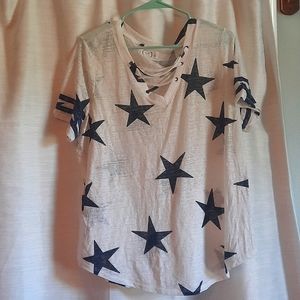 Maurices Star Pattern Criss cross top